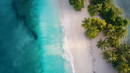 Blue sea coast, landscape style taken by drone