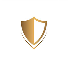 golden shield logo on white background