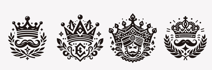 Big collection quolity crowns. Crown icon set. Collection of crown silhouette