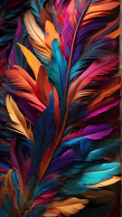 colorful feathers background