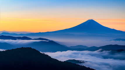 富士山の日の出と雲海