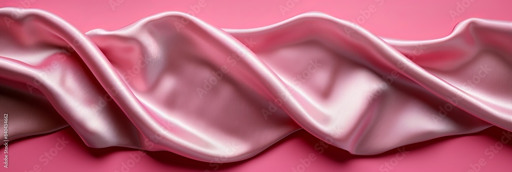 Poster graceful fabric pattern on gentle pink background with an elegant and flowing design element