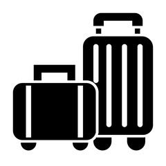  large suitcases and small suitcases glyph icon