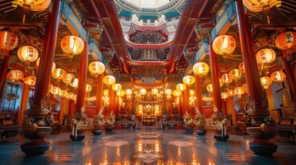 Obraz premium Buddha temples for Vesak are decorated with elaborate ornaments
