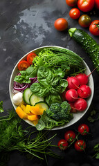 Health, food and exercise concept