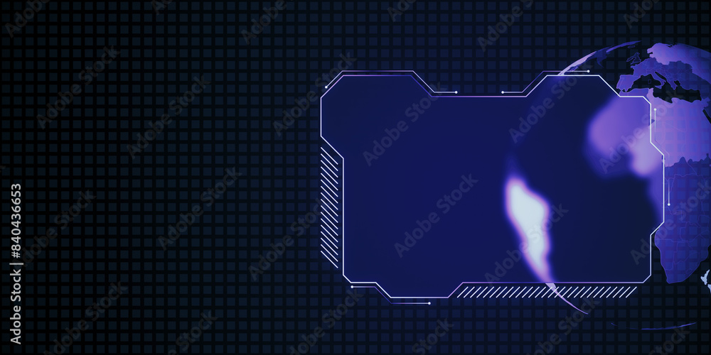 Poster Creative purple map folder with mock up place. Digital communication and network concept. 3D Rendering.