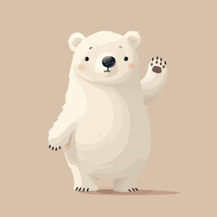 Chubby Polar Bear Vector Illustration.