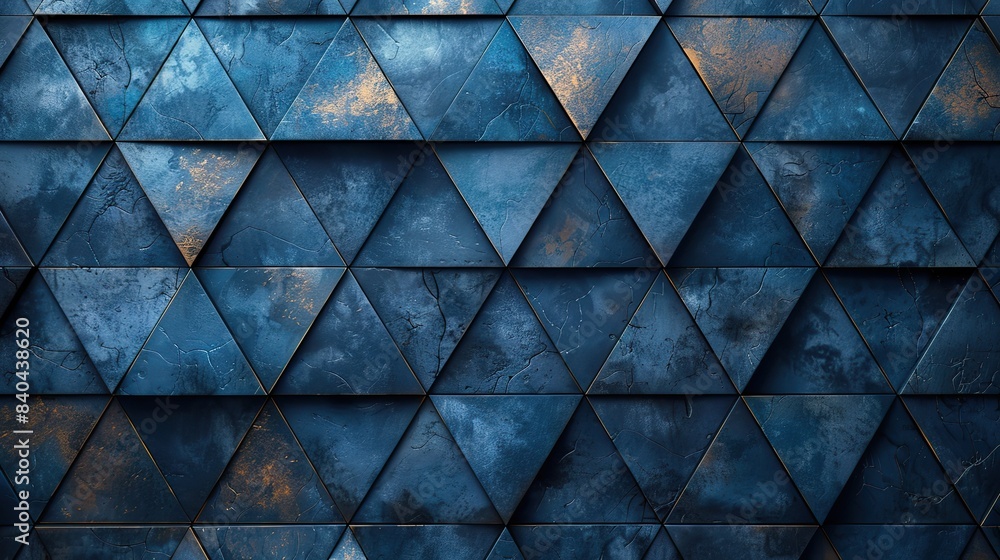 Poster high tech futuristic background with triangular blocks wall texture with triangle tiles in.image ill