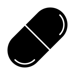 capsule pill icon, silhouette vector isolated on white background. simple and modern design