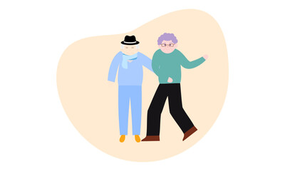 Grandfathers cartoons. Elderly People illustration