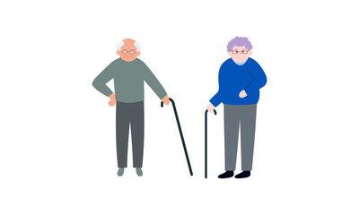Grandfathers cartoons. Elderly People illustration