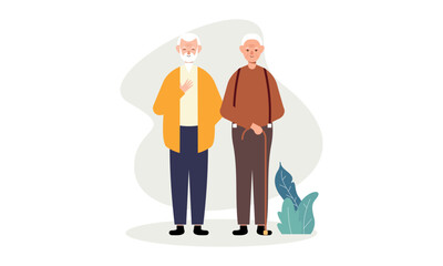 Grandfathers cartoons. Elderly People illustration