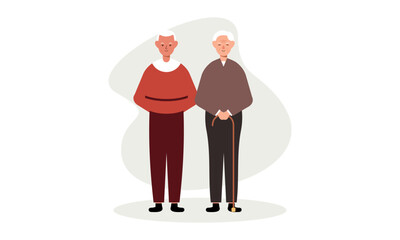 Grandfathers cartoons. Elderly People illustration