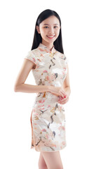 Chinese model wear cheongsam traditional chinese dress