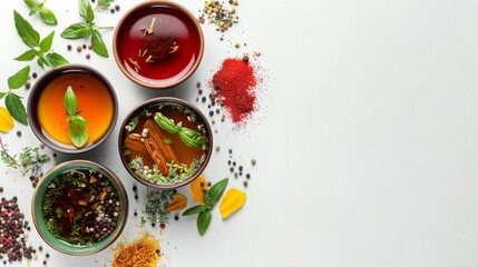 Chinese herbal soups Isolated on white background. cooking ingredients for healthful food concept for designer