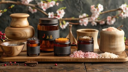 A Korean spa's treatment products.