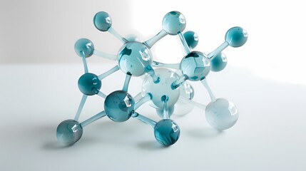 Obraz premium Digital technology blue green glass molecules poster background