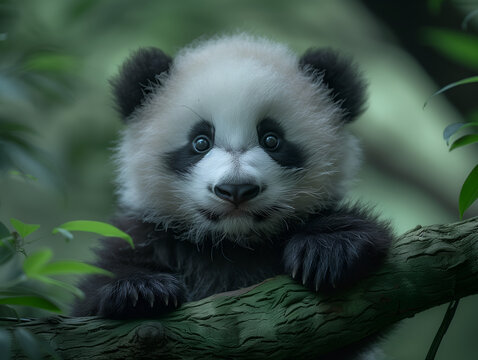 lovley little Panda in a Bambu forest
