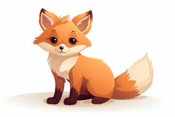 Obraz premium Cute and happy fox character illustration perfect for childrens books and nursery decor.