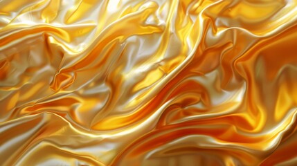 Golden silk fabric with smooth, shiny folded texture.