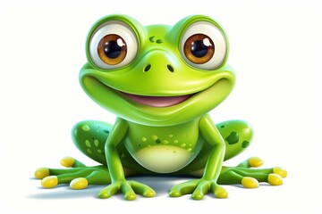 Obraz premium Quirky cartoon frog person in isolated vector illustration