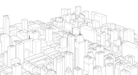 Fototapeta premium modern city panorama 3d illustration