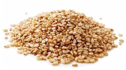 Obraz premium dried sesame seeds Isolated on white background. cooking ingredients concept for designer