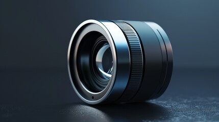 Camera lens, specifically a photographic lens, with a prominent front element and multiple rings indicating focal length adjustment and possibly aperture settings