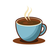 Coffee cup with smoke isolated on a white background. vector illustration