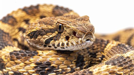Obraz premium hazardous rattlesnakes Isolated on white background. Poisonous animals concept for designer
