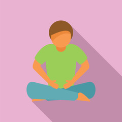 Illustration of an individual sitting in a peaceful lotus position for meditation with a pink background