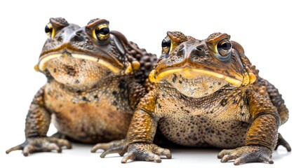 toxic cane toads Isolated on white background. Poisonous animals concept for designer