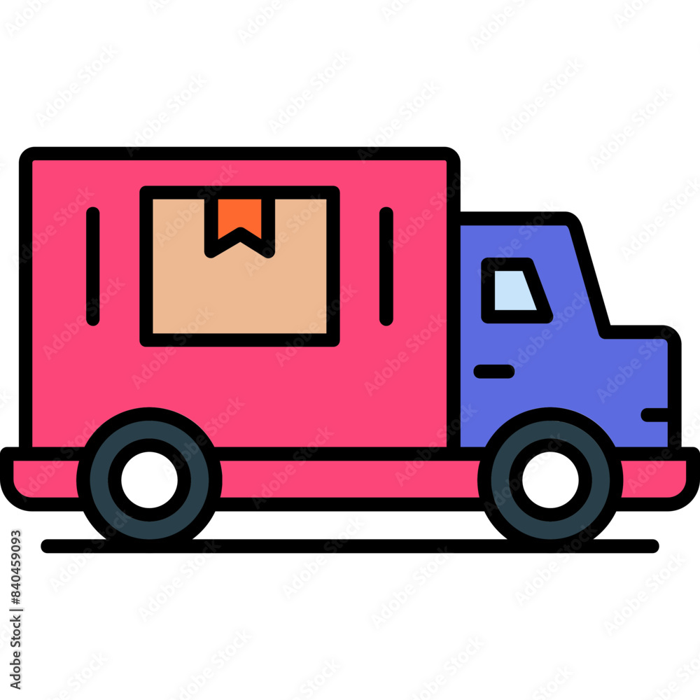 Poster delivery truck icon