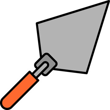 orange handled trowel tool simple design clip art preview