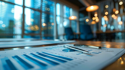 CFO Leading Hybrid Financial Review Meeting with Reports Displayed, Emphasizing Transparency and Analysis   Photo Realistic Concept in Office Setting