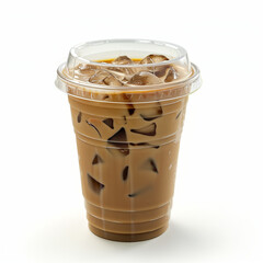 iced coffee on white background