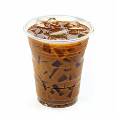 iced coffee on white background
