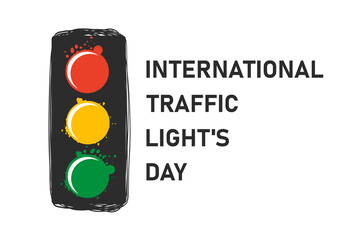 International Traffic Light's Day. August 5. Template for background, social media post. Vector illustration. Holiday concept. Background, banner, placard, card, poster design template
