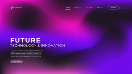Obraz premium Gradient landing page. Abstract wave background. Colorful template