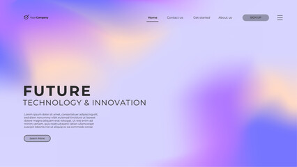 Fototapeta premium Gradient landing page. Abstract wave background. Colorful template