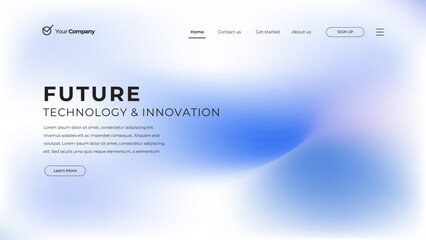 Colorful mesh gradient landing page template. Abstract background