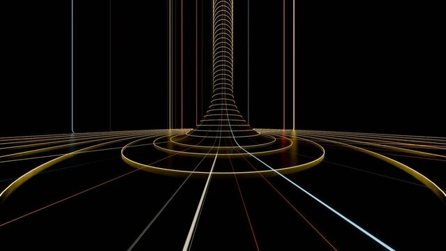 Futuristic Light Tunnel: Abstract Digital Art