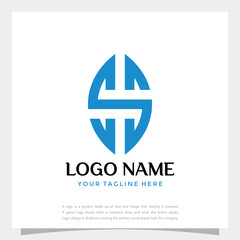 Premium Initial Letter HS SS or SH logo design