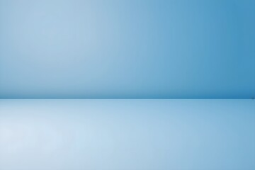 Fototapeta premium Empty room with natural light, blue wall and floor. Minimalistic blue background for interior design, modern home decor, pastel aesthetics, creative space, fashion photography.
