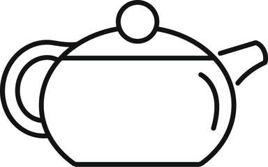 Simple line drawing of a teapot, perfect for icons or minimalist design
