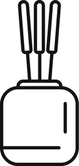 Minimalist reed diffuser line icon in black and white for aroma therapy and home decor with simple and elegant thin lines vector illustration
