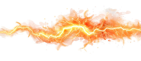 Orange Lightning Swirl Isolated on Transparent Background for Energy and Power Concepts