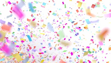 Obraz premium confetti falling in the air, white background