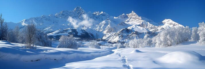 snowy mountain winter gorgeous landscape