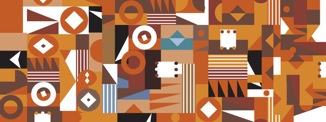 Flat mosaic social media cover template